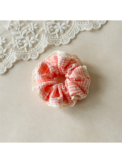 Gifty - Plaid Lace Trim High Stretch Hair Tie