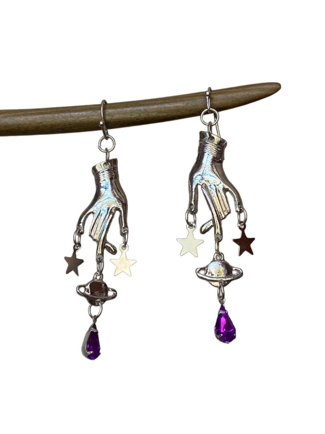 Earedge Magic Hand Pendant Earrings displayed on a white background