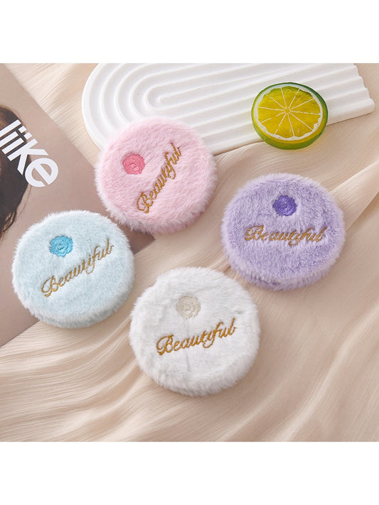 Mirroray - Circular Embroidered Plush Makeup Mirror