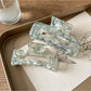 Beau - Silver Grey Square Hair Claw Clip
