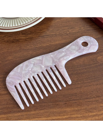 Camerow - Chic Long Handle Comb Wide Tooth Design Acetate