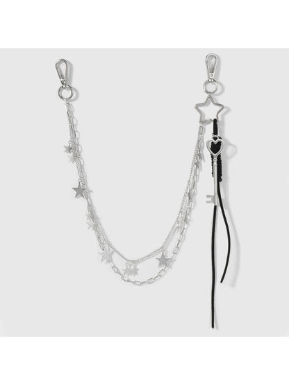 Keypus - Y2K Star Heart Chain Bag Charm Keychain