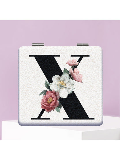 Mirroray - Floral Letter Design Folding Makeup Mirror
