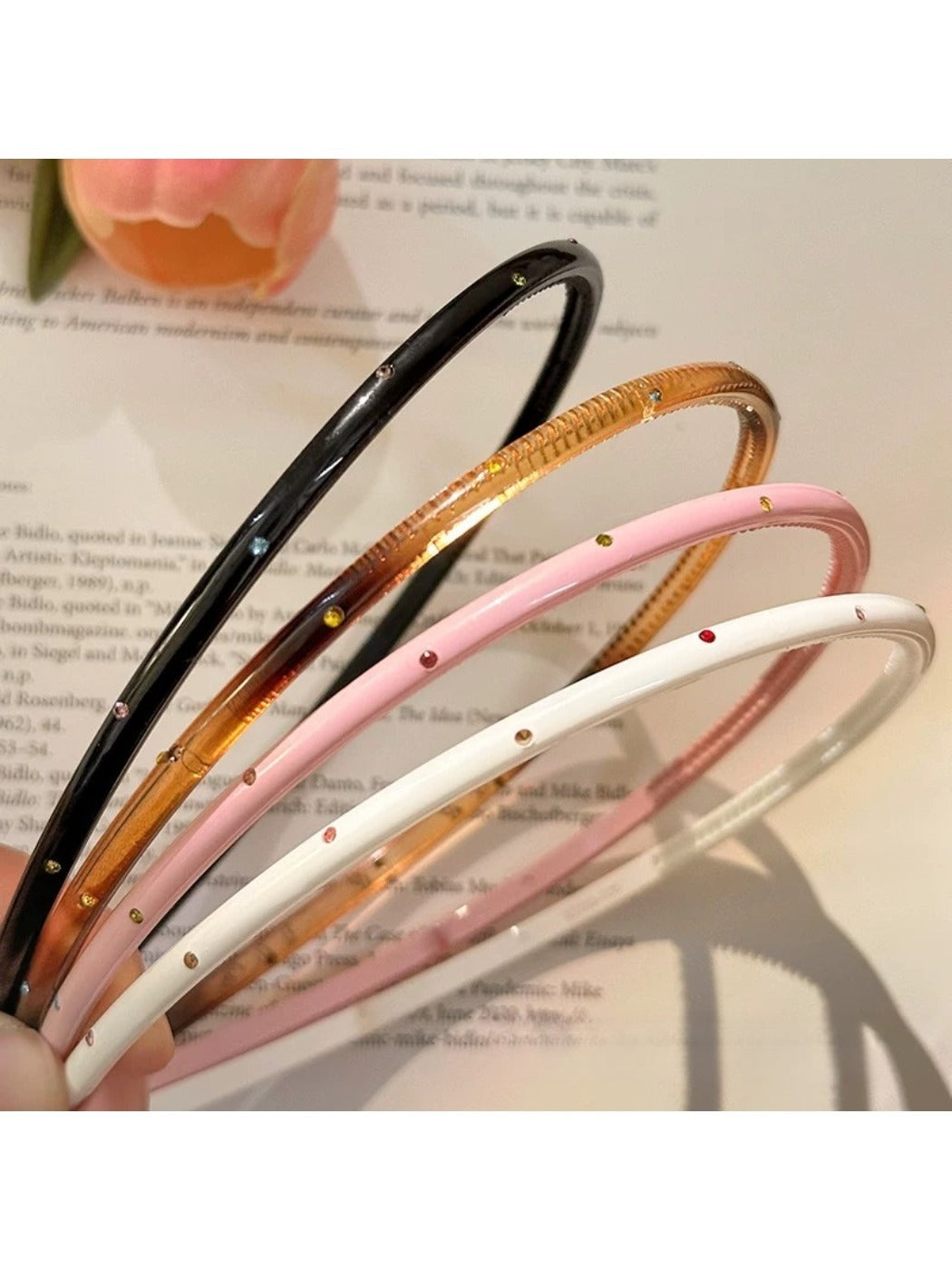 Gifty - Geometric Rhinestone Thin Plastic Headband