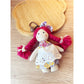 Keypus cartoon doll keychain displayed on a wooden surface with keyring visible