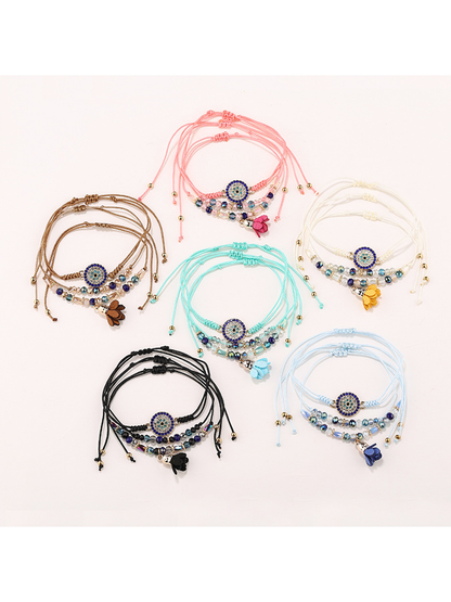 Lovra - Bohemian Beaded Flower Pendant Bracelet