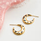 Earedge - Leopard Print Moon Hoop Earrings