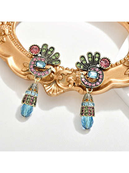 Earedge - Peacock Inspired Vintage Dangle Earrings