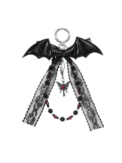 Keypus - Y2K Lace Bow Bat Shape Bag Charm Keychain