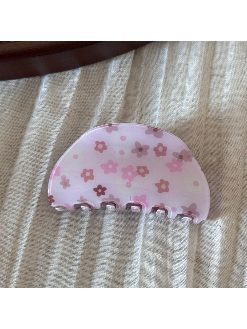 Beau - Flower Print Glossy Acrylic Hair Claw Clip