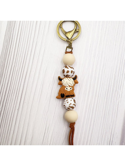 Keypus - Cartoon Yak-shaped Beads Keychain