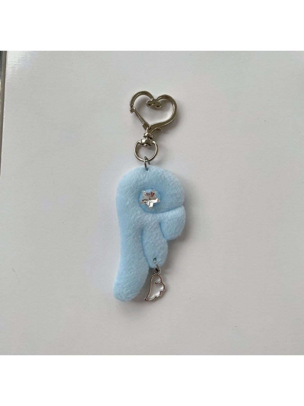 Keypus - Retro Plush Angel Wing Star Detail Keychain