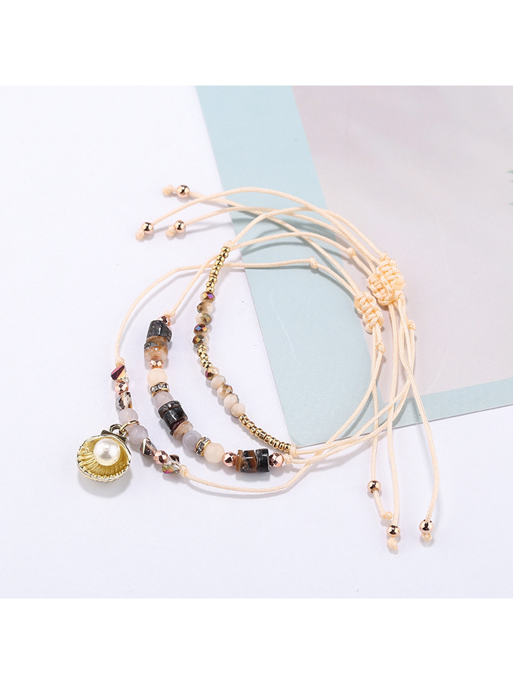 Lovra - Bohemian Beaded Alloy String Bracelet