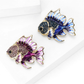 Brovia - Simple Fish Rhinestone Accent Alloy Brooch