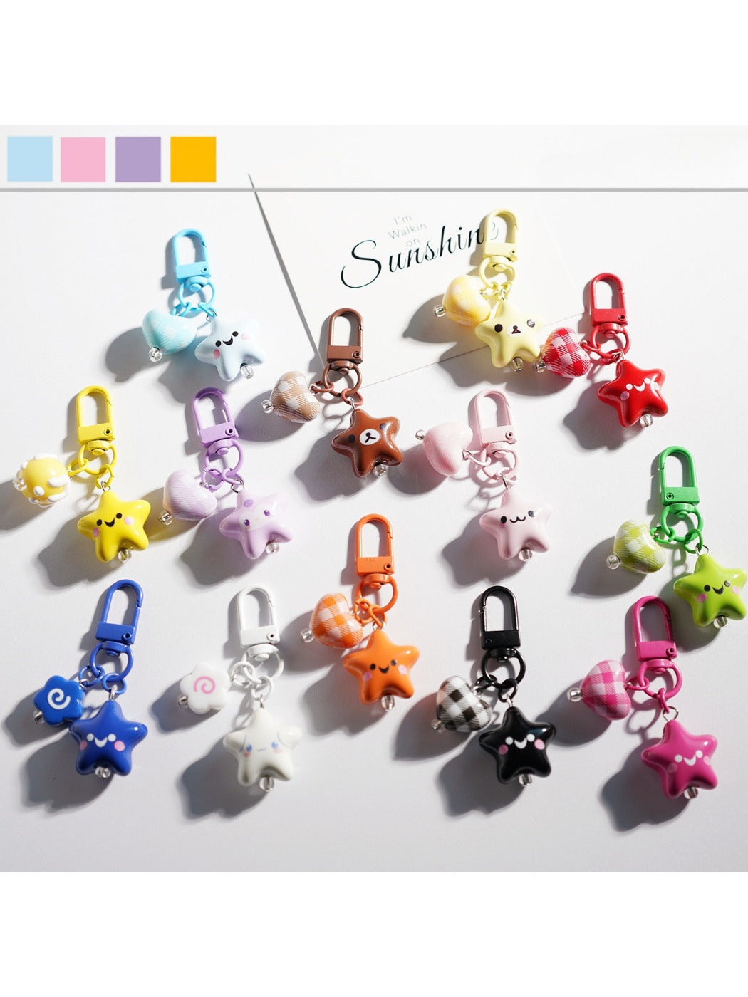 Keypus - Adorable Solid Color Star Keychain