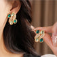 Nozari - Retro Oval Geometric Rhinestone Accent Necklace