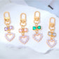 Top view of a pastel beaded heart keychain showing detailed beadwork