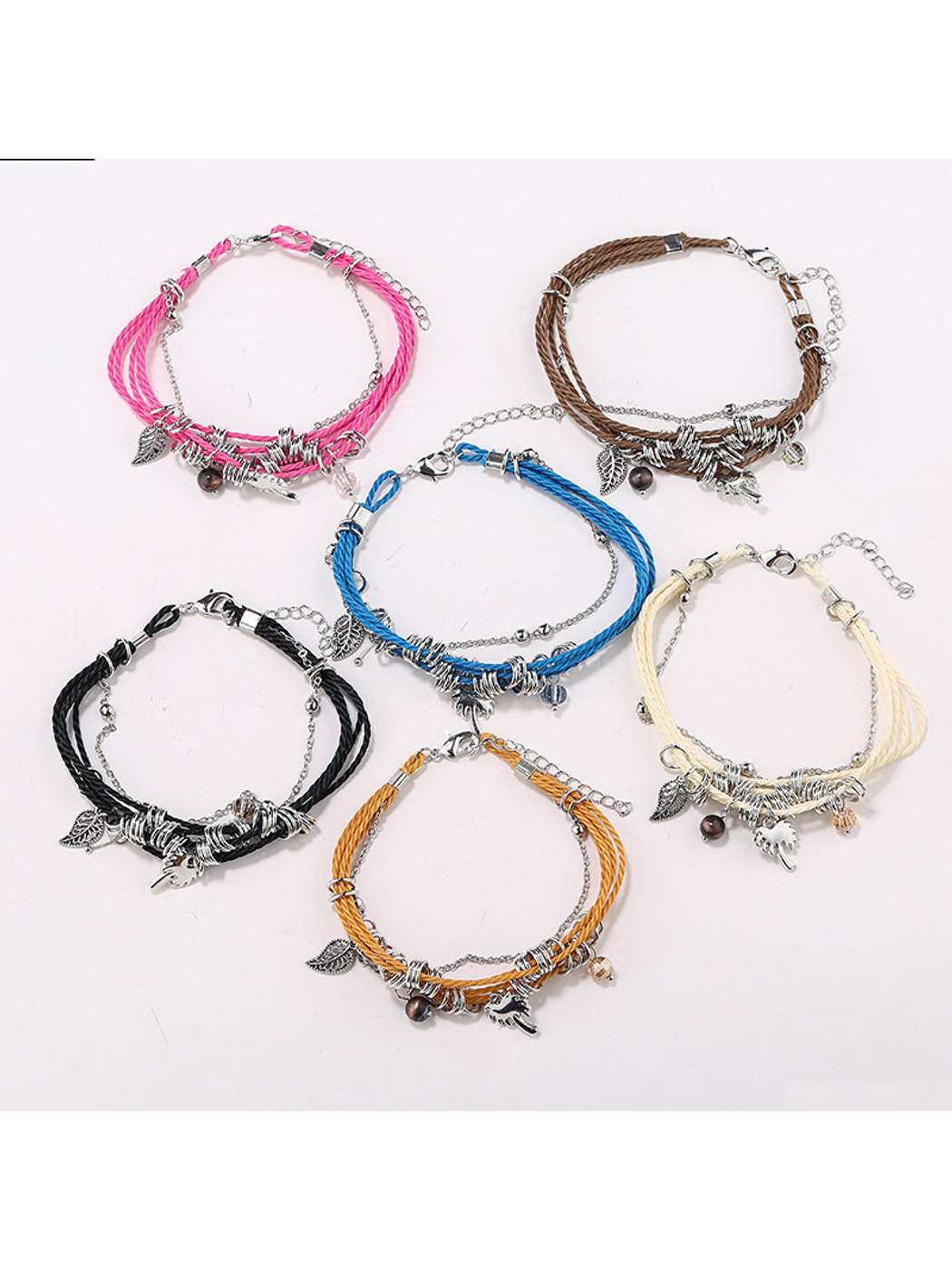 Lovra - Bohemian Leaf Beaded Layered Bracelet