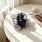 Beau - Layered Mesh Flower Polyester Claw Clip