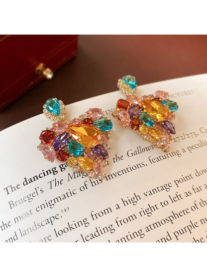 Earedge - Alloy Cluster Design Stud Earrings
