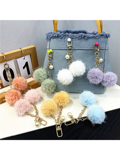 Keypus - Colorful Plush Pompom Bag Charm Keychain