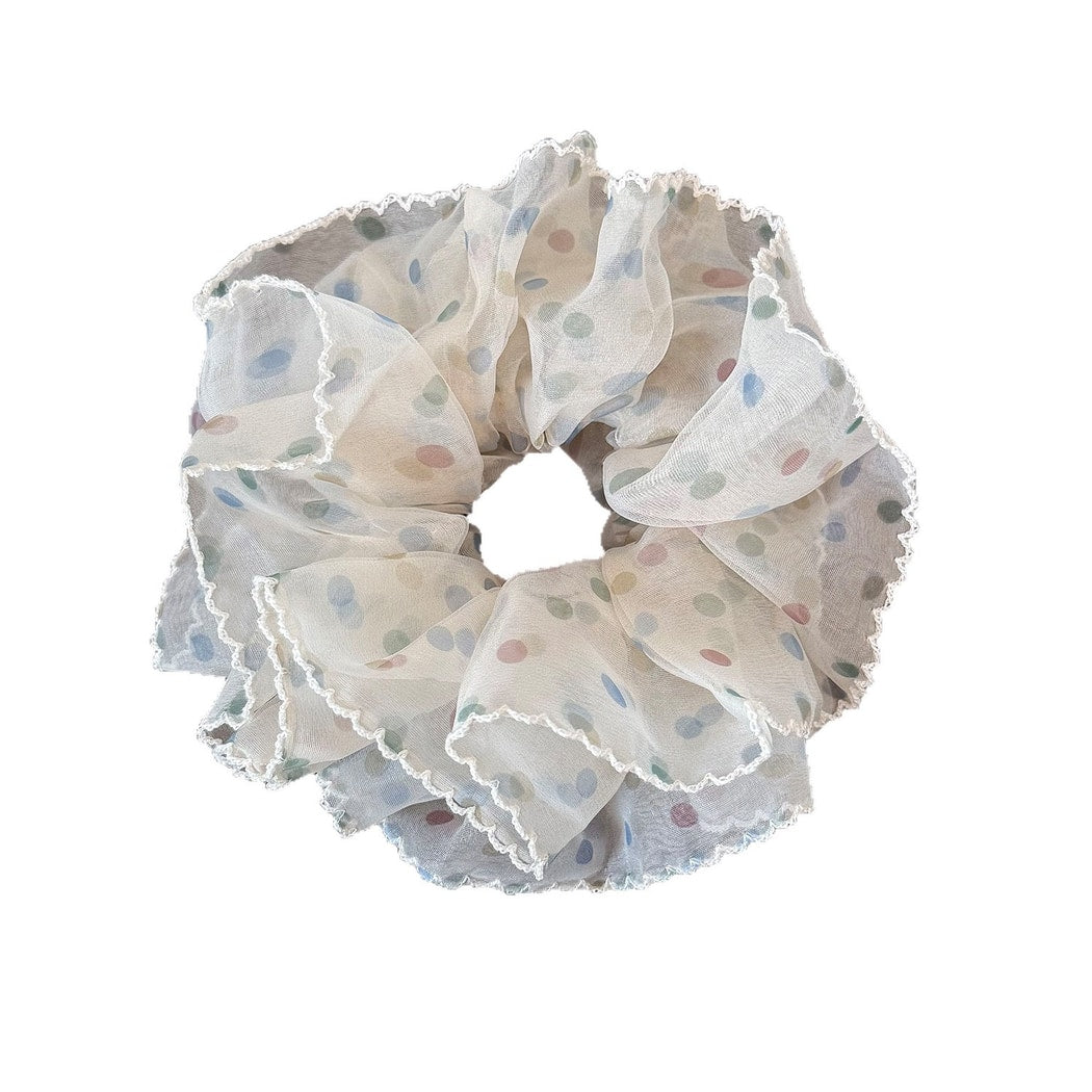 Gifty - Layered Sheer Polka Dot Mesh Hair Scrunchie