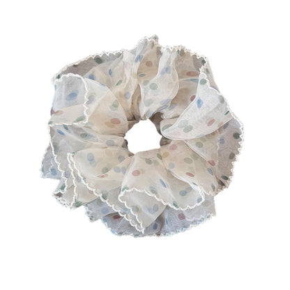 Gifty - Layered Sheer Polka Dot Mesh Hair Scrunchie