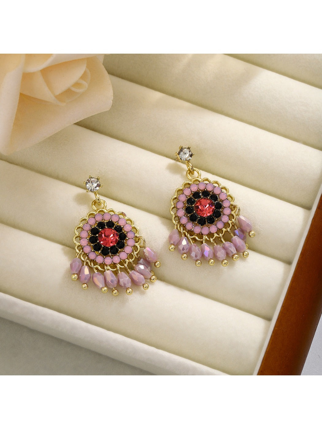 Earedge - Retro Colorblock Hoop Earrings