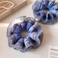 Gifty - Chic Blue Polka Dot Hair Scrunchie