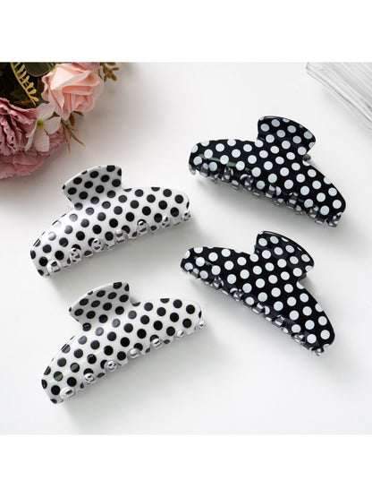 Beau - Elegant Solid Color Polka Dot Claw Clip