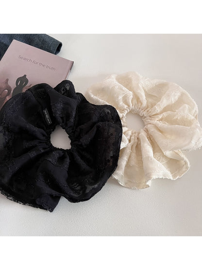 Gifty - Elegant Chiffon Lace Hair Scrunchie
