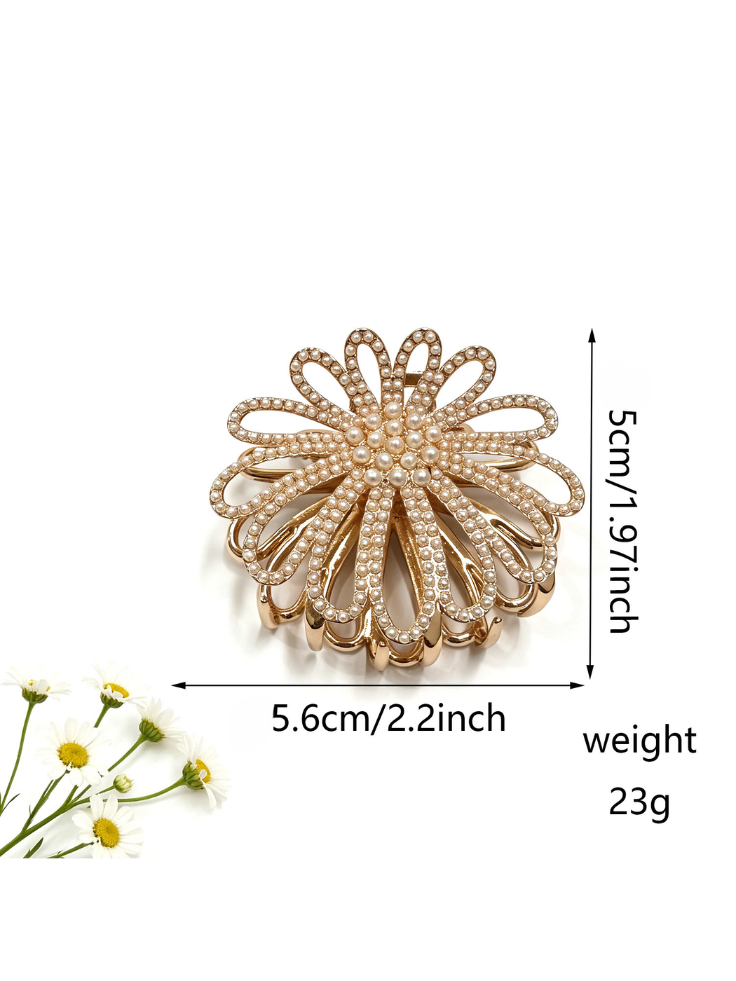 Beau - Petal Shape Rhinestone Hair Claw Clip