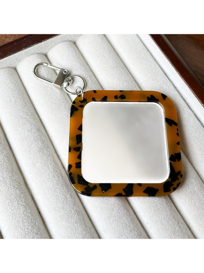 Keypus - Acrylic Square Mirror Bag Charm Keychain