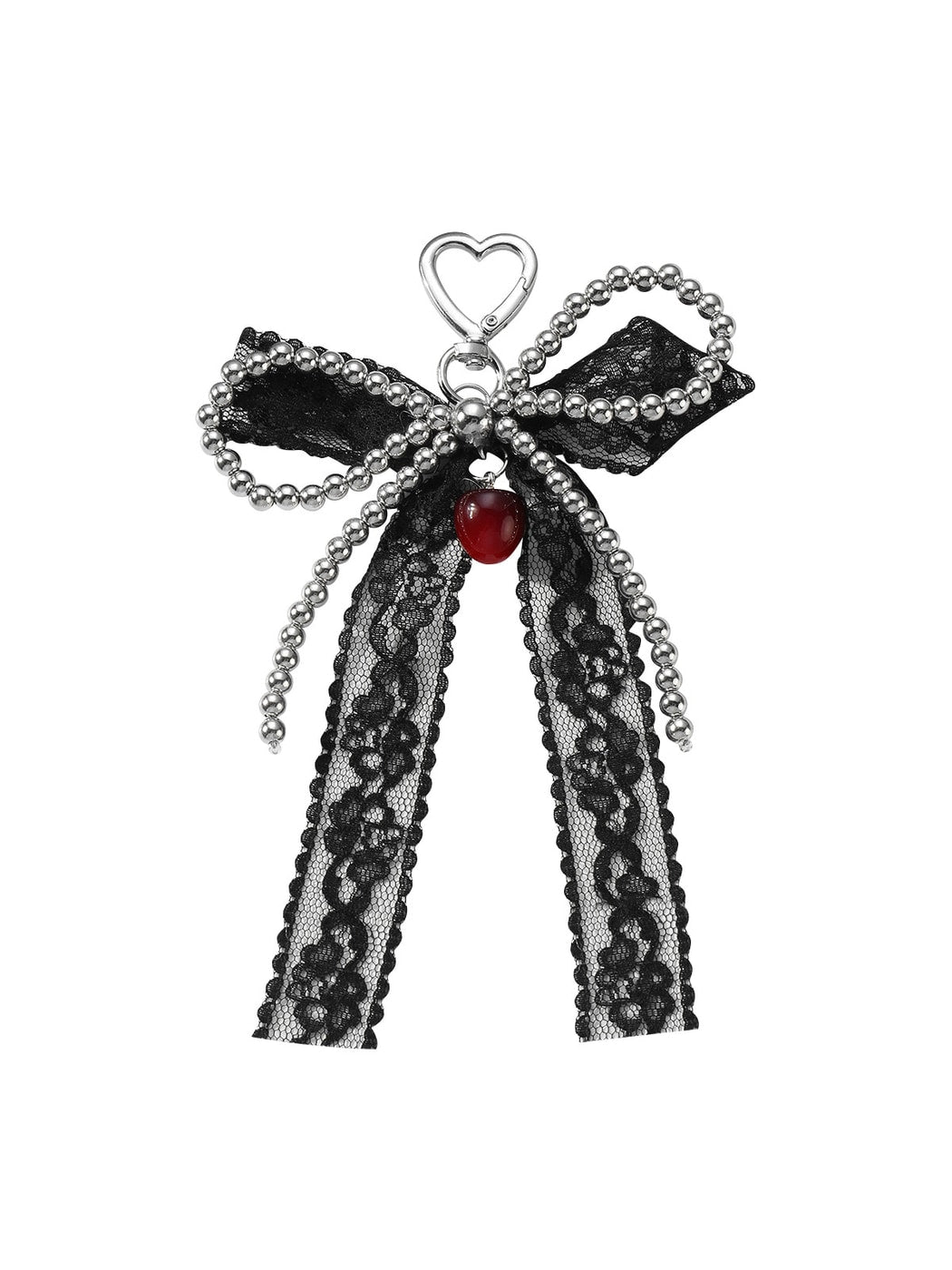 Keypus - Y2K Heart Bow Beaded Bag Charm Keychain