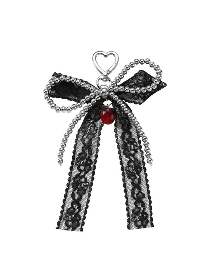 Keypus - Y2K Heart Bow Beaded Bag Charm Keychain
