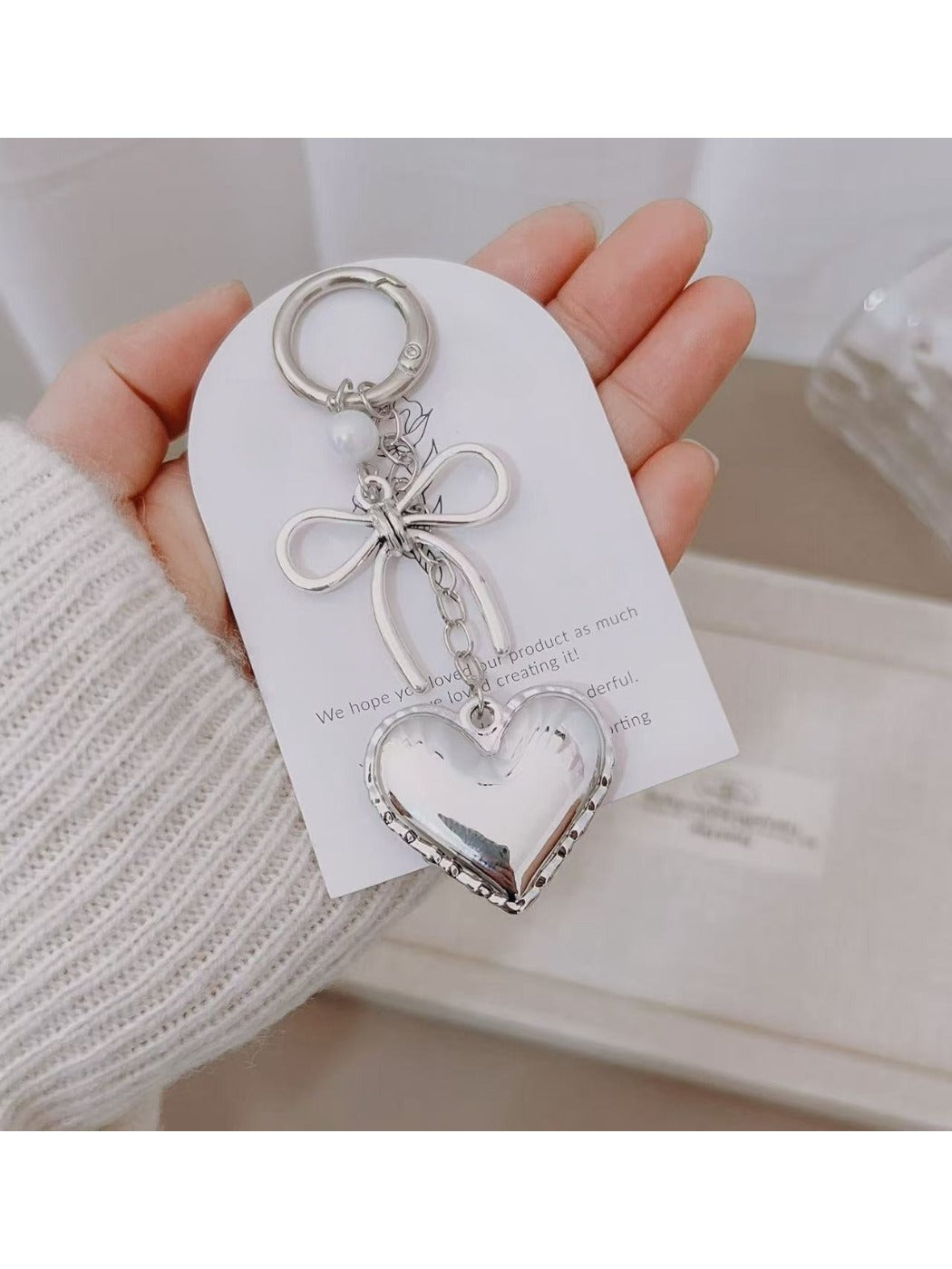 Keypus - Minimalist Modern Bow Charm Keychain
