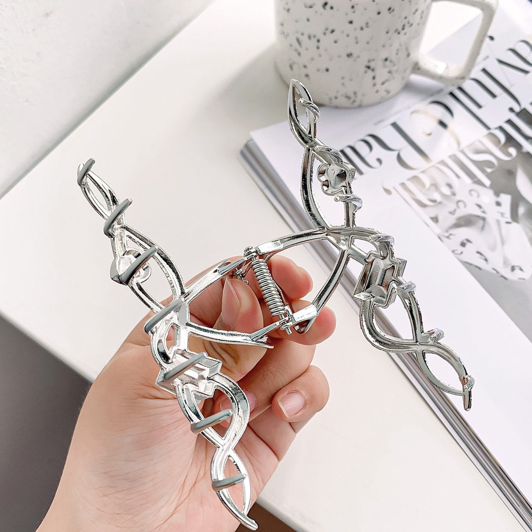 Beau - Cool Toned Geometric Line Elegant Claw Clip
