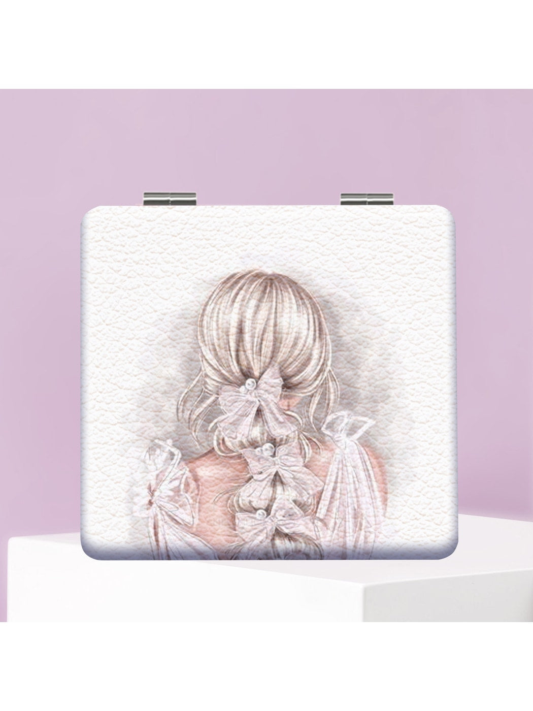 Mirroray - Cartoon Girl Print Folding Makeup Mirror