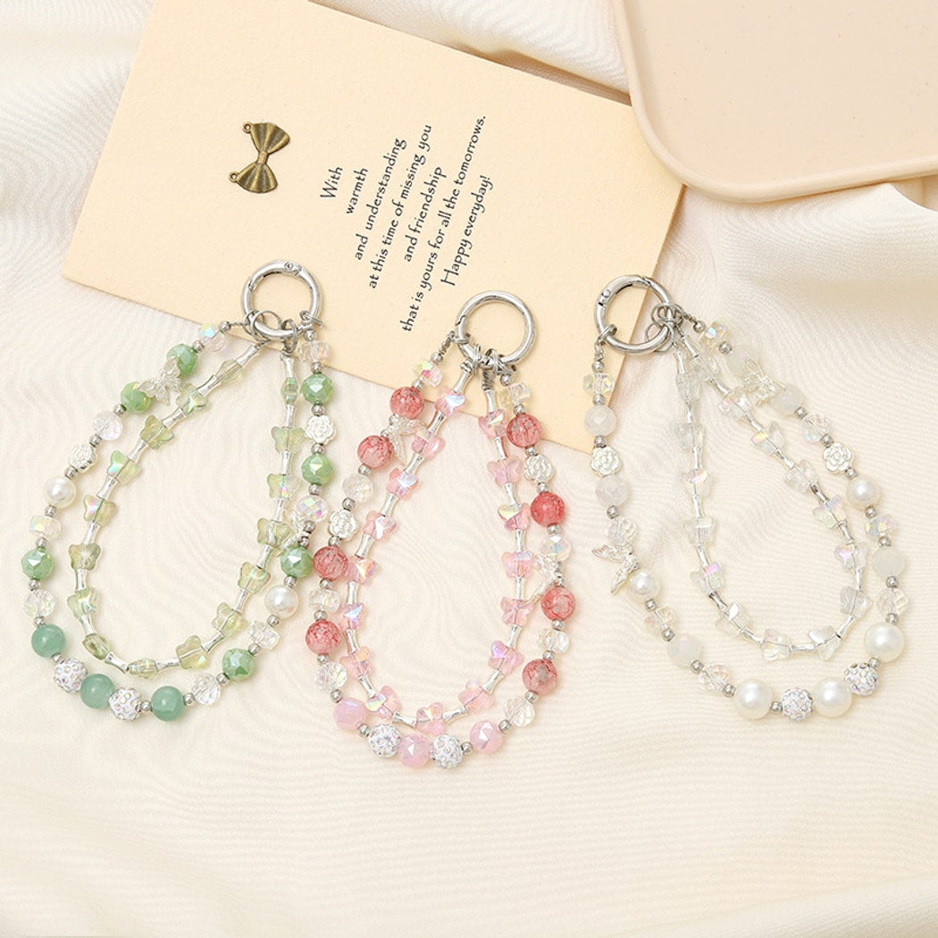 Keypus - Double Chain Beaded Butterfly Keychain