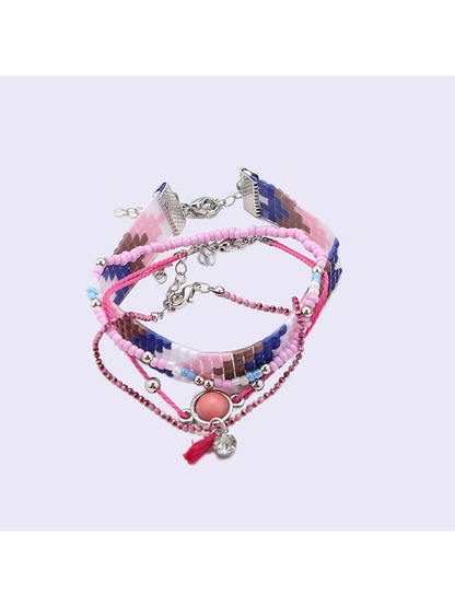 Lovra - Bohemian Beaded Wide Braid Bracelet