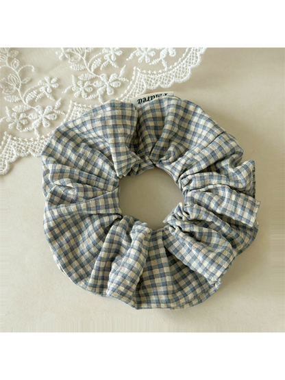 Gifty - Fresh Sweet Plaid Ruched Styling Scrunchie