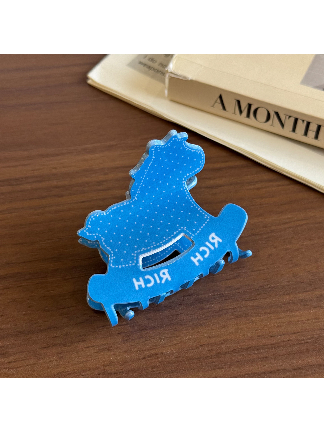 Beau - Rocking Horse Pattern Acetate Claw Clip