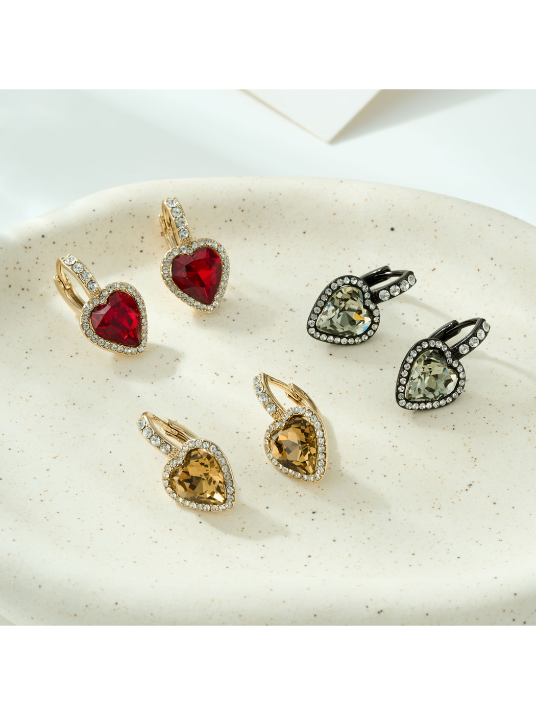 Earedge - Heart Design Alloy Electroplated Earrings