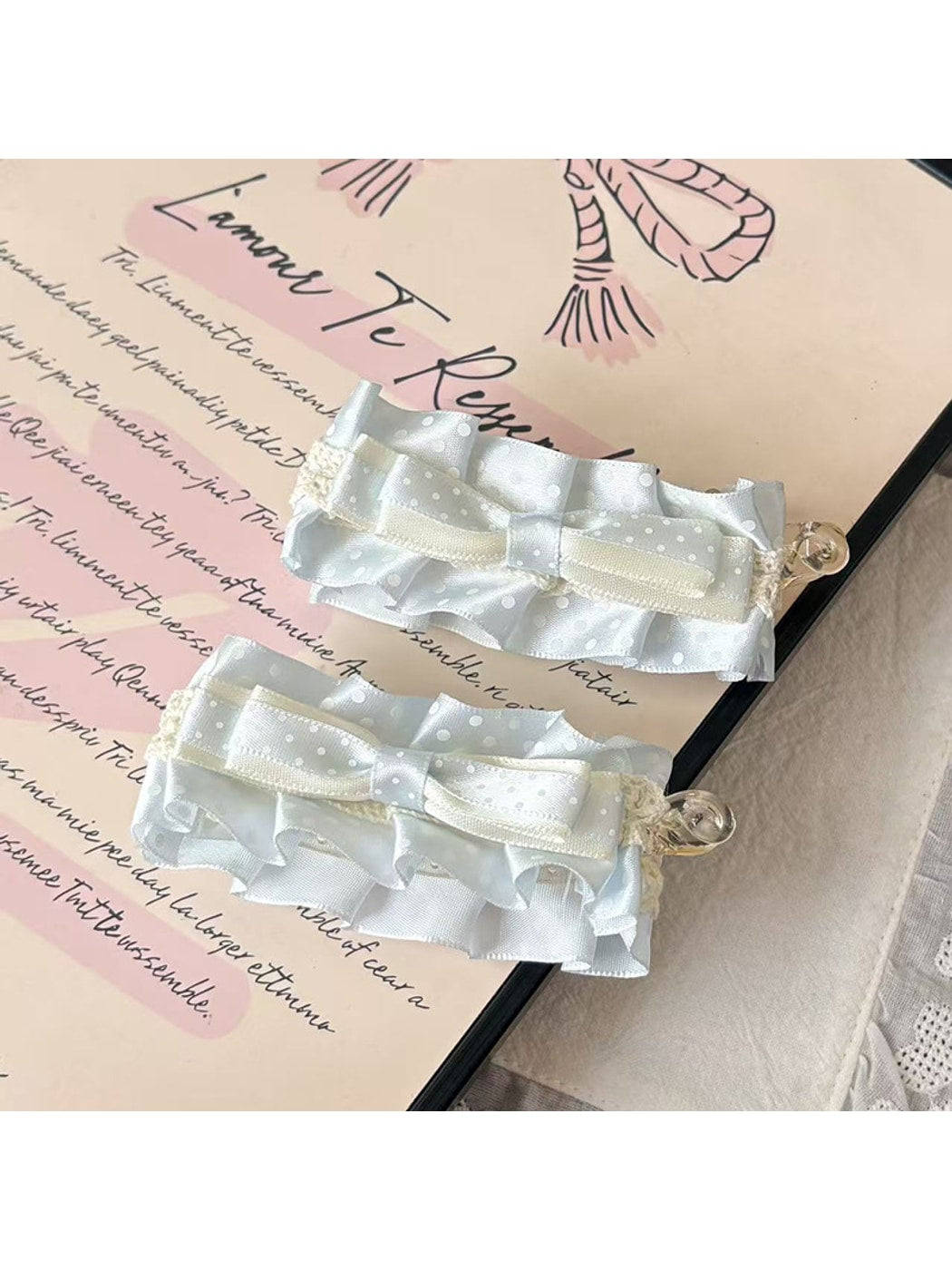 Beau - Polka Dot Bow Ruffle Banana Clip