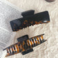 Beau - Black Brown Patterned Acetate Claw Clip