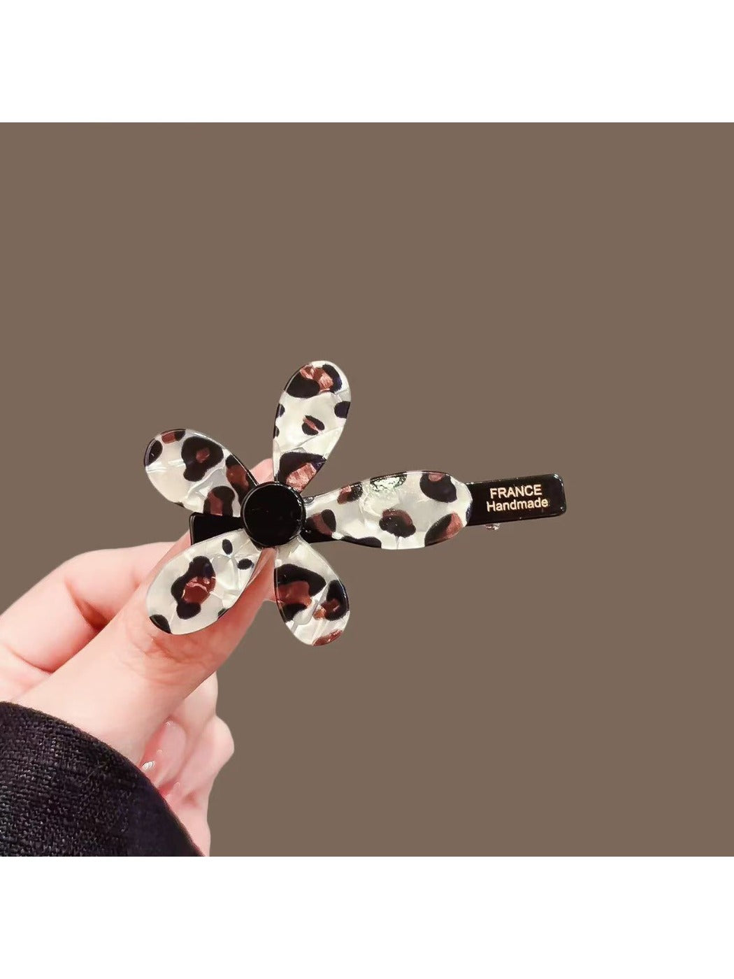 Beau - Leopard Printed Floral Hair Clip