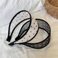 Gifty - Polka Dot Mesh Trim Geometric Pattern Headband