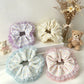 Gifty - Pastel Star Pattern Lace Edge Ponytail Scrunchie