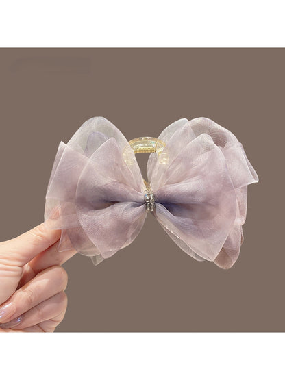 Beau - Soft Sheer Bow Patterned Claw Clip
