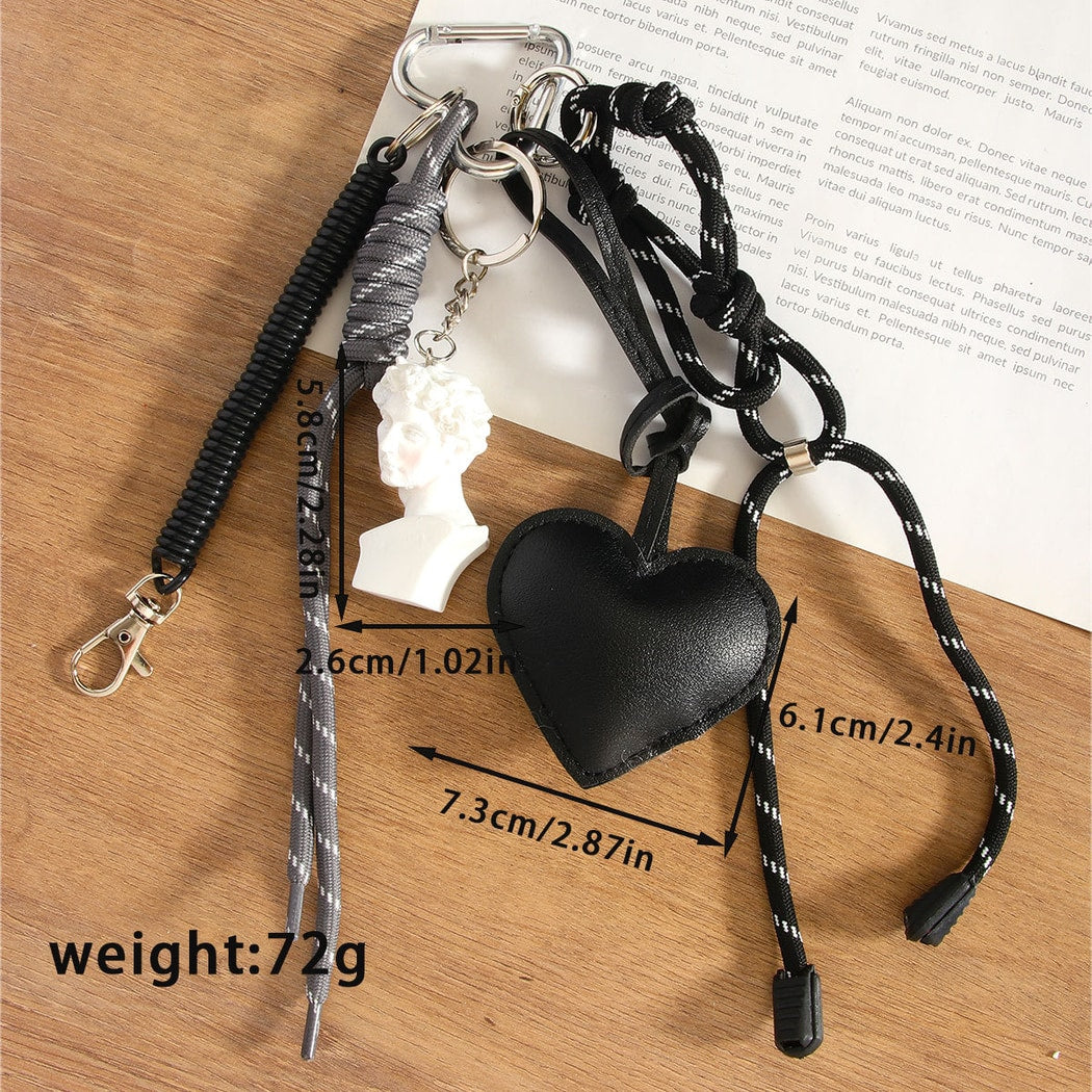 Keypus - Figure Bust Heart Detail Keychain Bag Charm